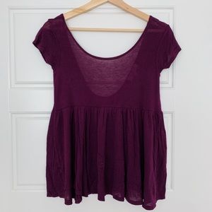 Daydreamer LA Peplum Scoop Back Shirt